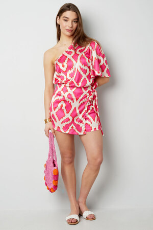 One-shoulder top tropical bliss - fuchsia h5 Picture3